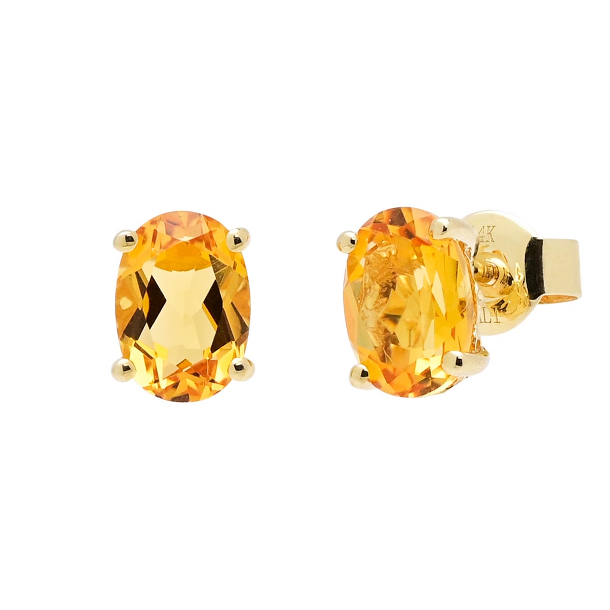 Oval Citrine Stud Earrings in 14kt Yellow Gold – Day's Jewelers
