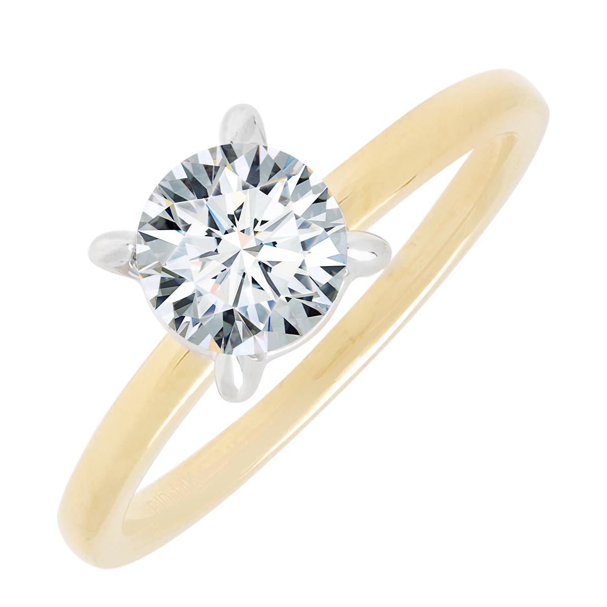 Solitaire Diamond Engagement Ring Setting in 14kt Yellow Gold