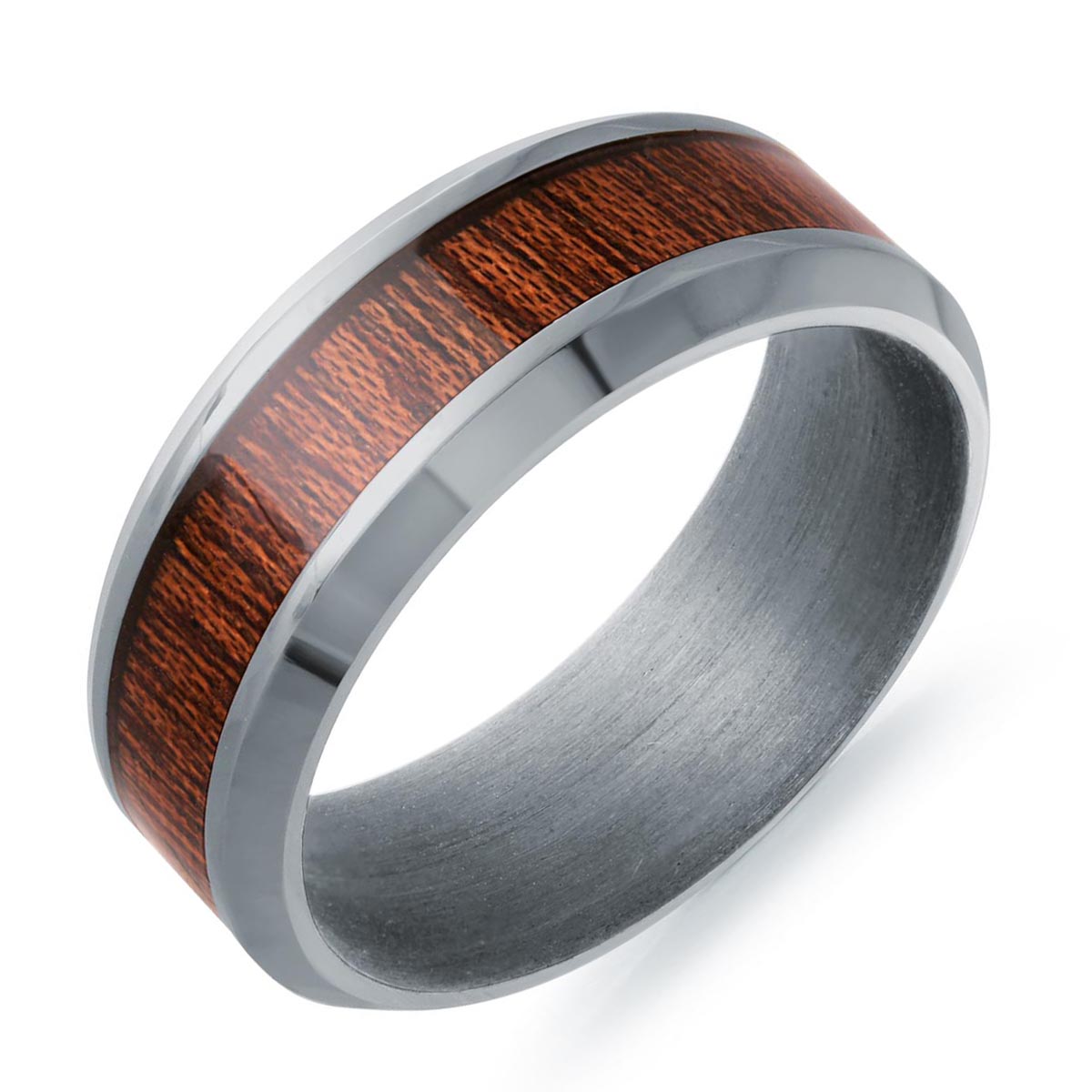 Mens Wedding Band in Tantalum and Wood (8mm) – Day's Jewelers