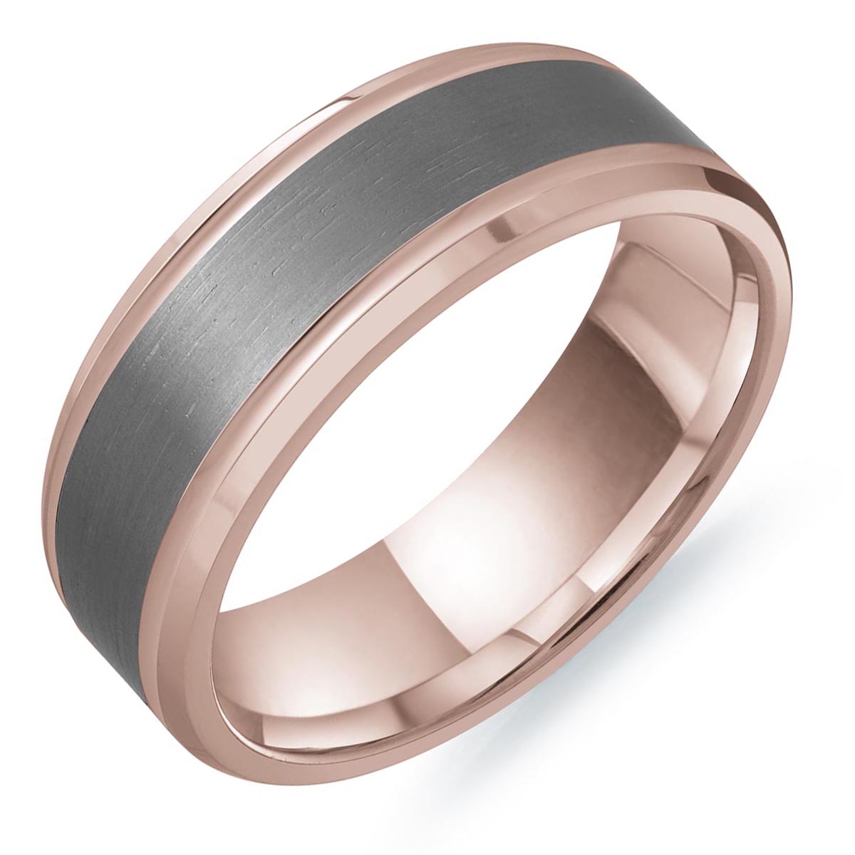 Tantalum and rose gold wedding band outlet