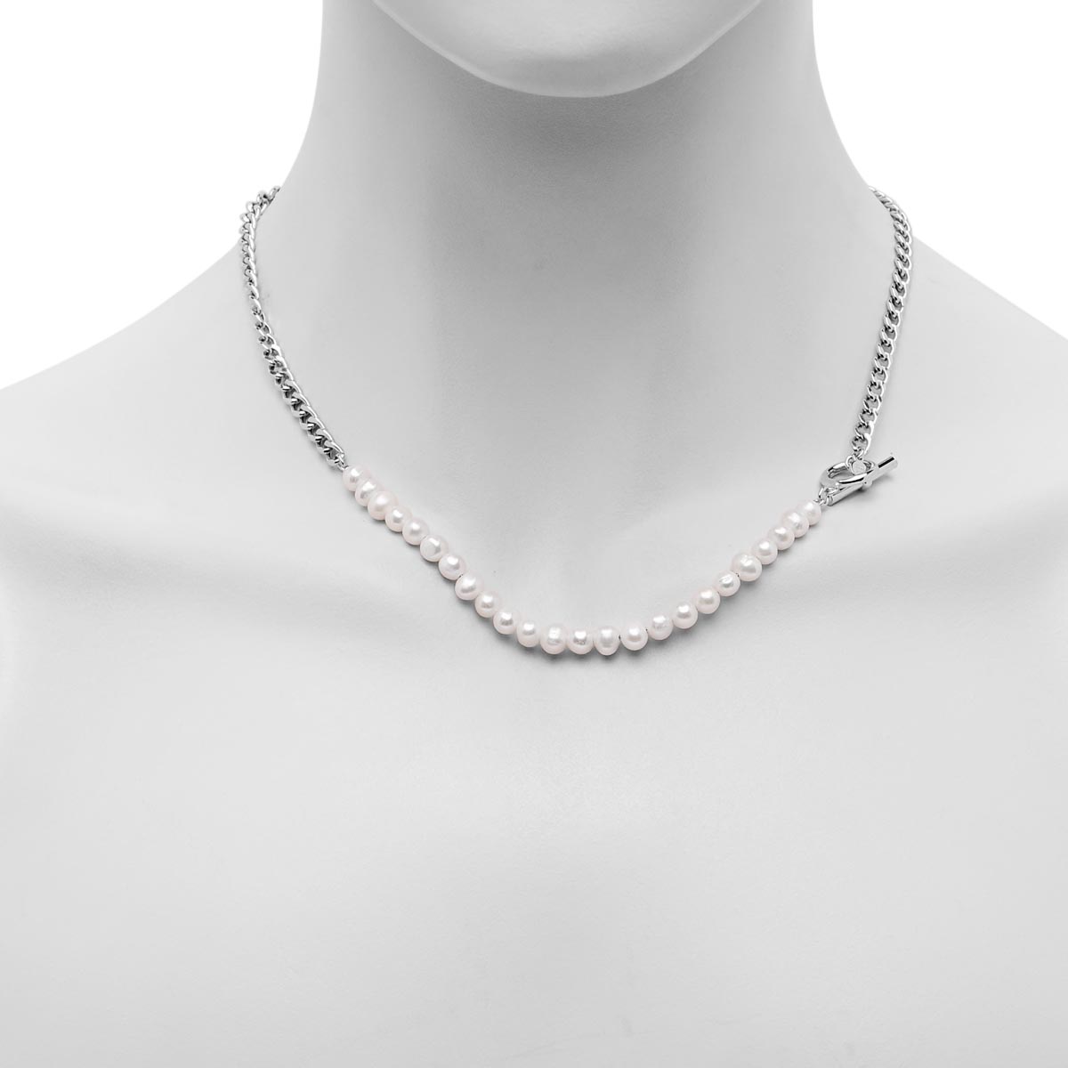 Cultured Freshwater Pearl Necklace in Sterling Silver