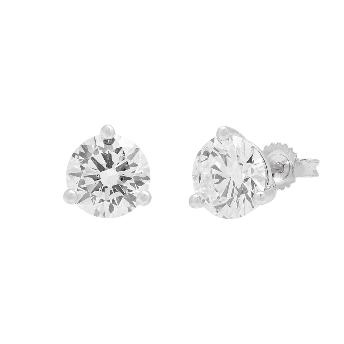 14kt white gold diamond stud earrings Clearance