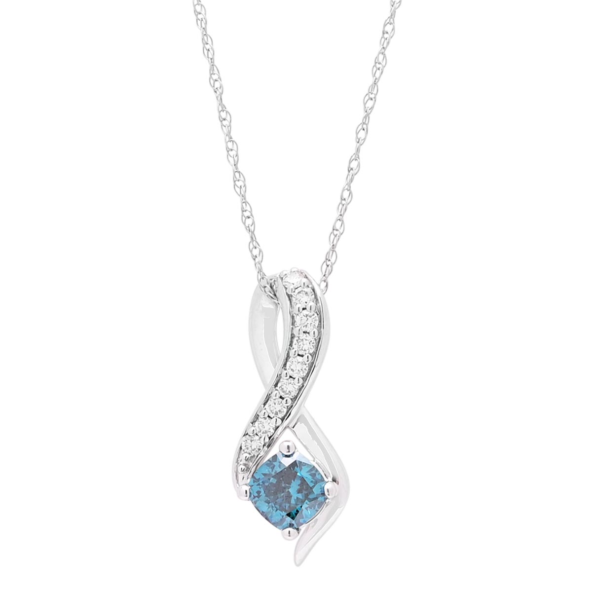Blue Diamond Infinity Necklace in 10kt White Gold 5 8ct tw Day s Jewelers