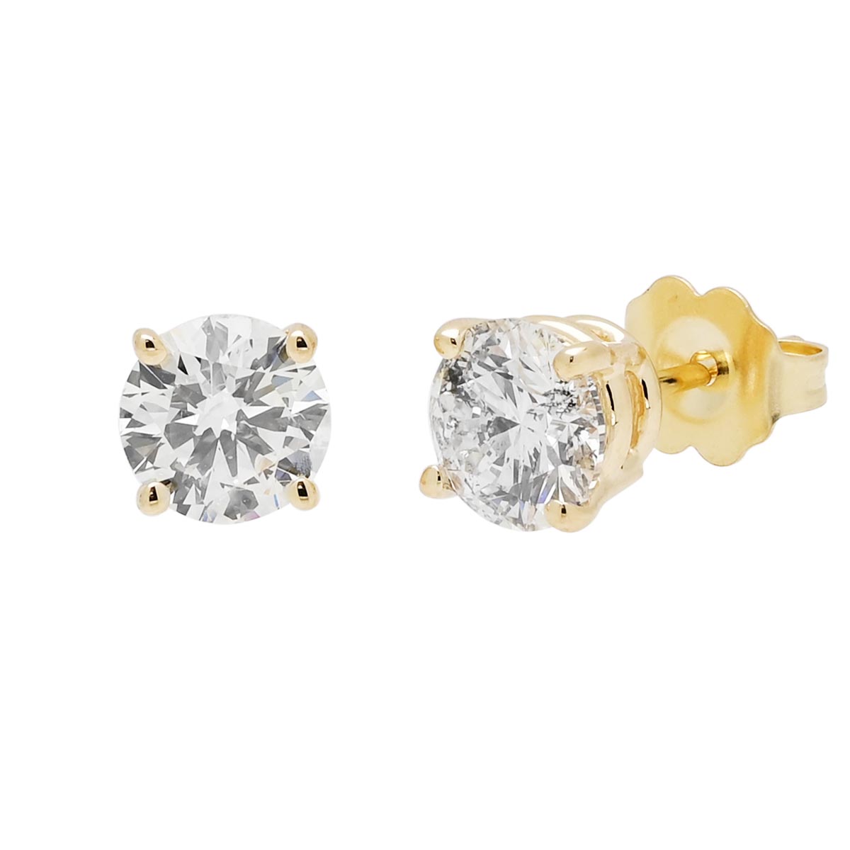 Diamond Stud Earrings in 14kt Yellow Gold (1 1/2ct tw)