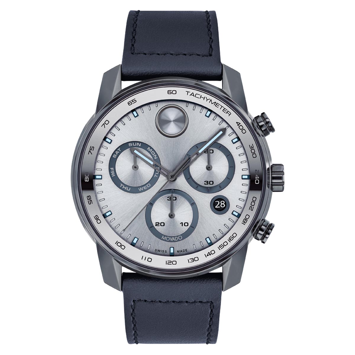 Movado Bold Verso Mens Chronograph Watch with Gray Ion Plate Dial