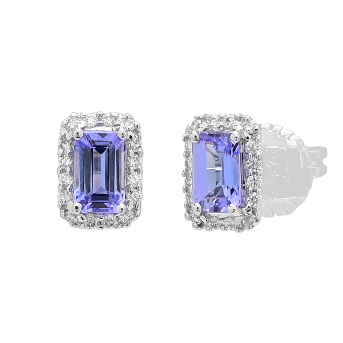 Emerald cut tanzanite earrings outlet