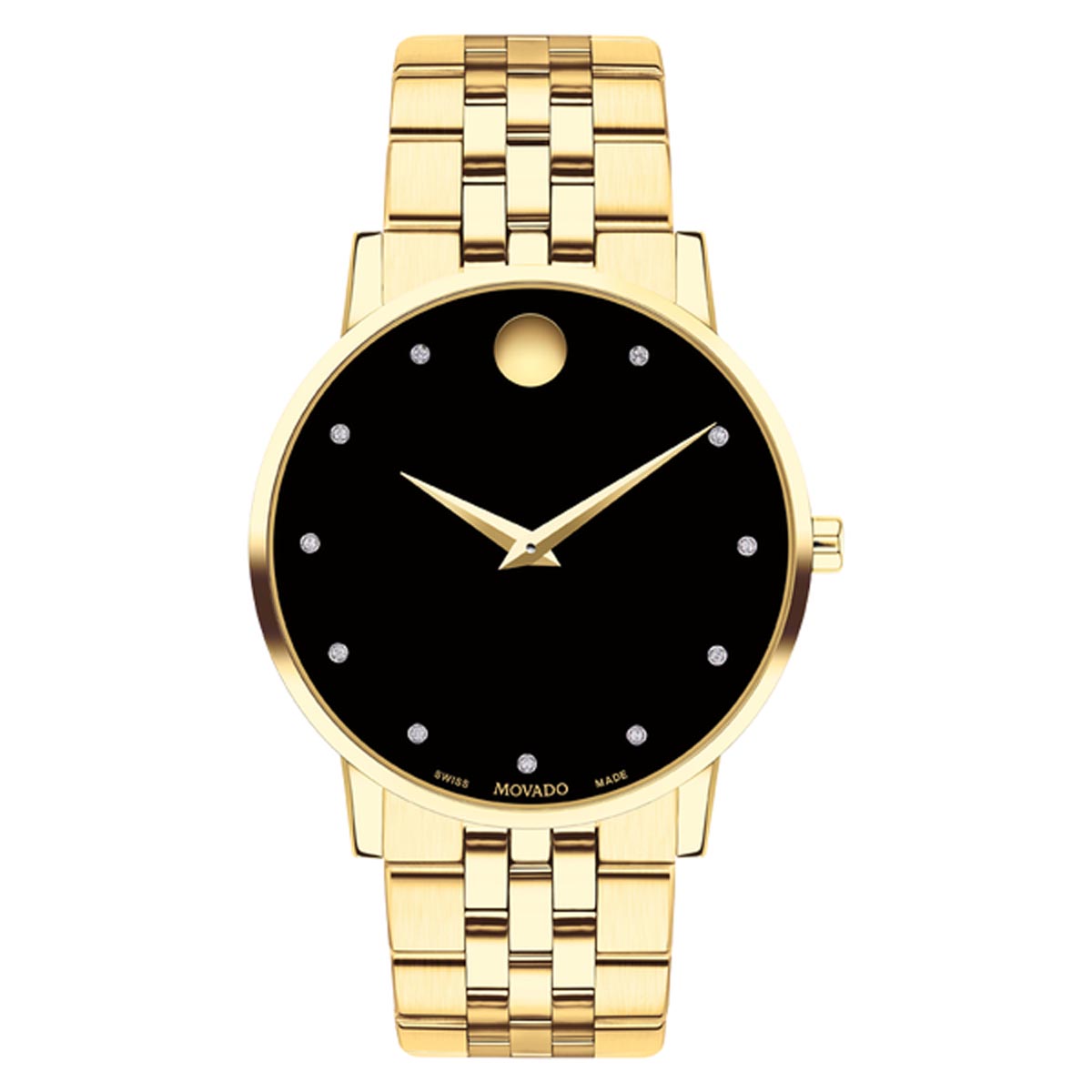 Movado Musuem Classic Mens Diamond Watch with Black Dial and