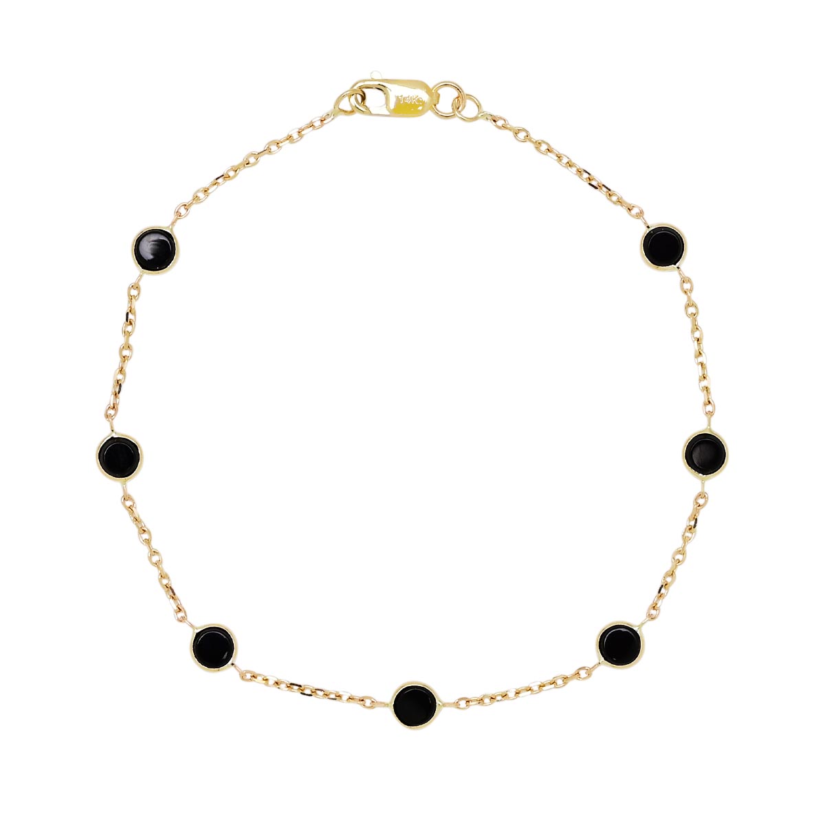Black Onyx Station Bracelet in 14kt Yellow Gold – Day's Jewelers