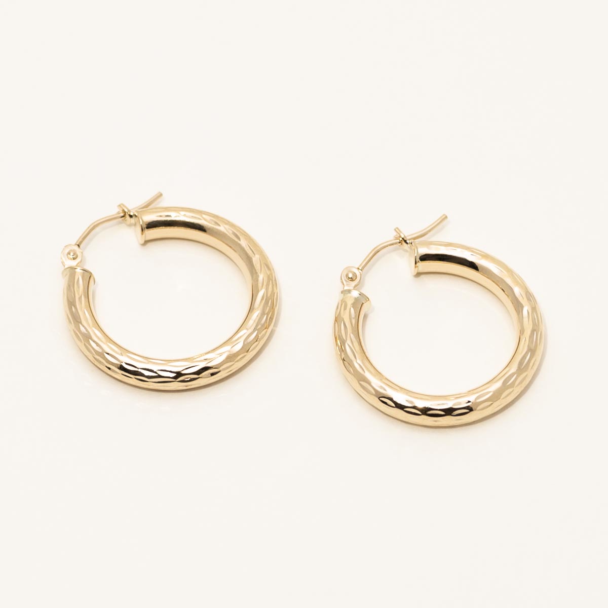 Diamond Cut Hoop Earrings in 14kt Yellow Gold Day s Jewelers