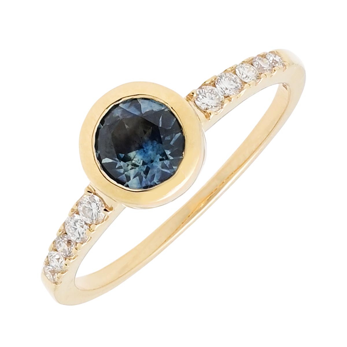 Montana Sapphire Ring in 14kt Yellow Gold with Diamonds 1 7ct tw