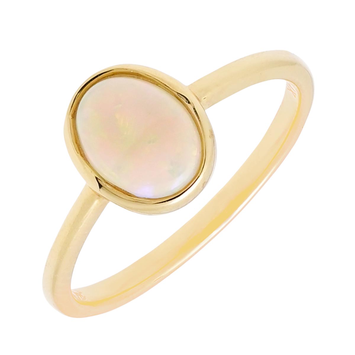 Parlé Oval Australian Opal Bezel Ring in 14kt Yellow Gold – Day's