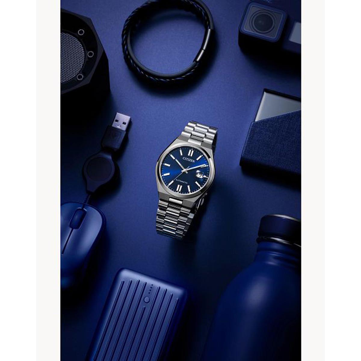 Citizen Tsuyosa Watch with Navy Dial and Stainless Steel Bracelet (automatic movement)