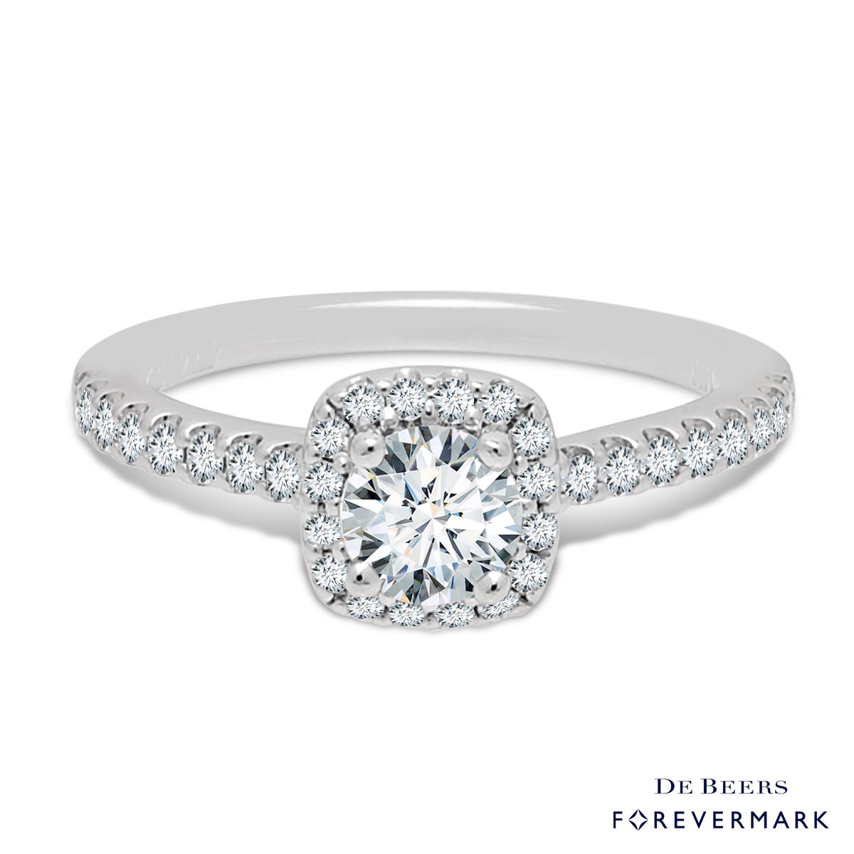 Forevermark Diamond Halo Engagement Ring in 14kt White Gold 3 4ct tw