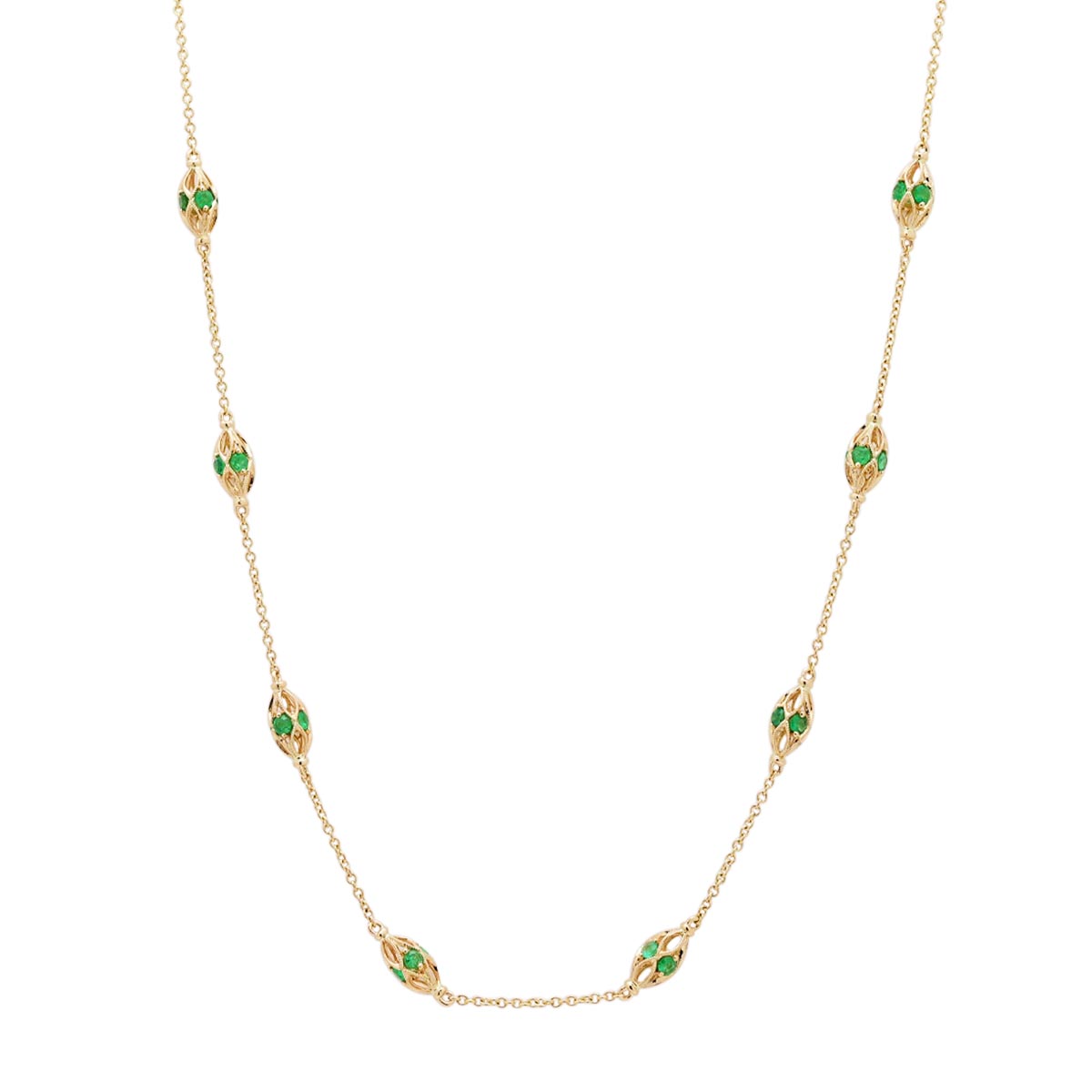 Emerald discount station necklace