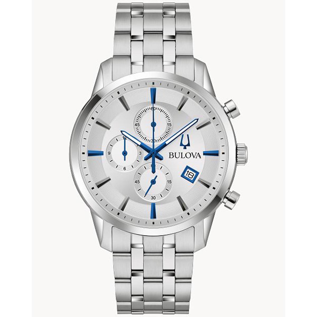 Bulova stainless steel chronograph watch shop