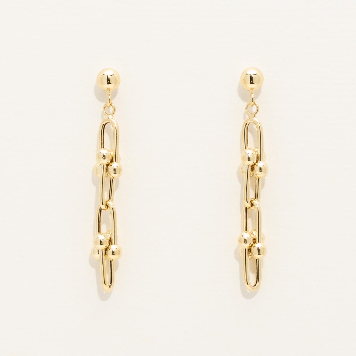 U Link Drop Earrings in 14kt Yellow Gold