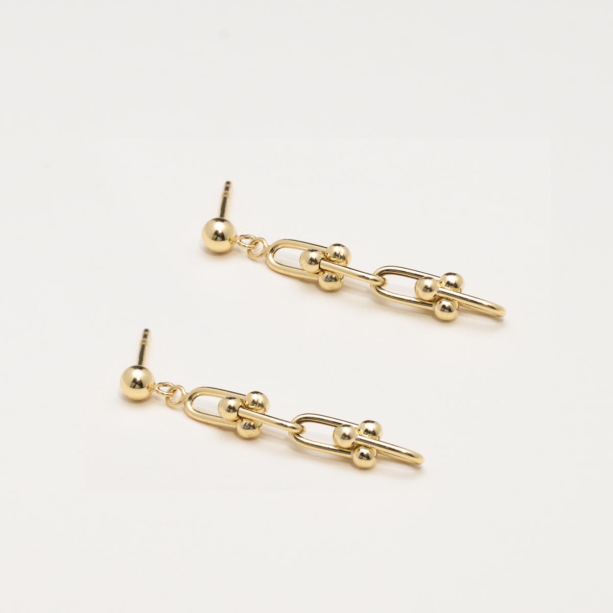 U Link Drop Earrings in 14kt Yellow Gold