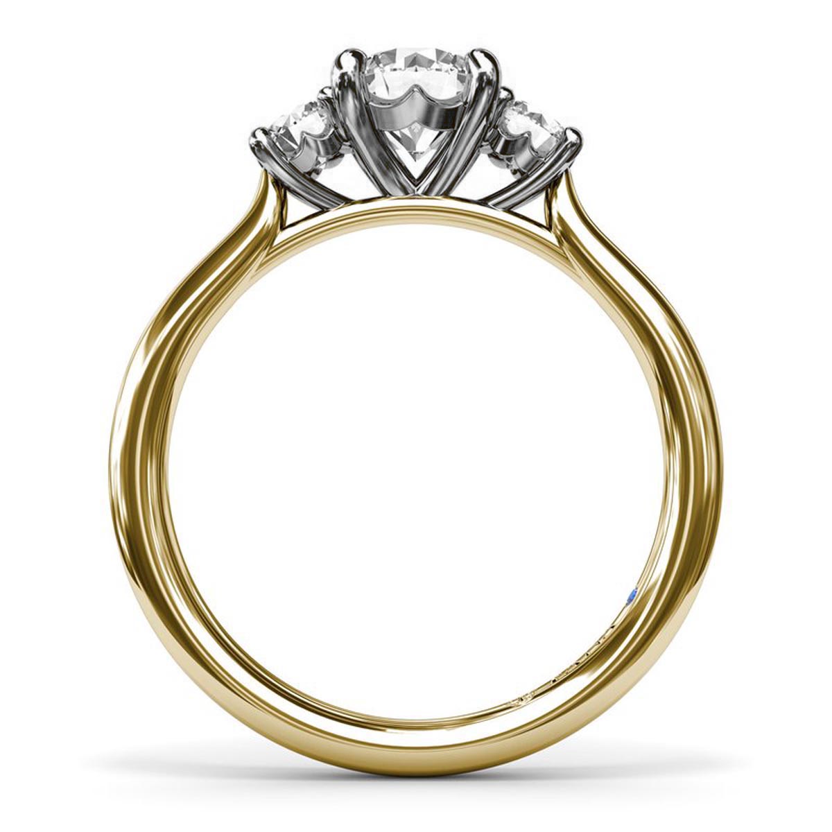 Fana Three-Stone Diamond Engagement Ring Setting in 14kt Yellow and White Gold (1/3ct tw)