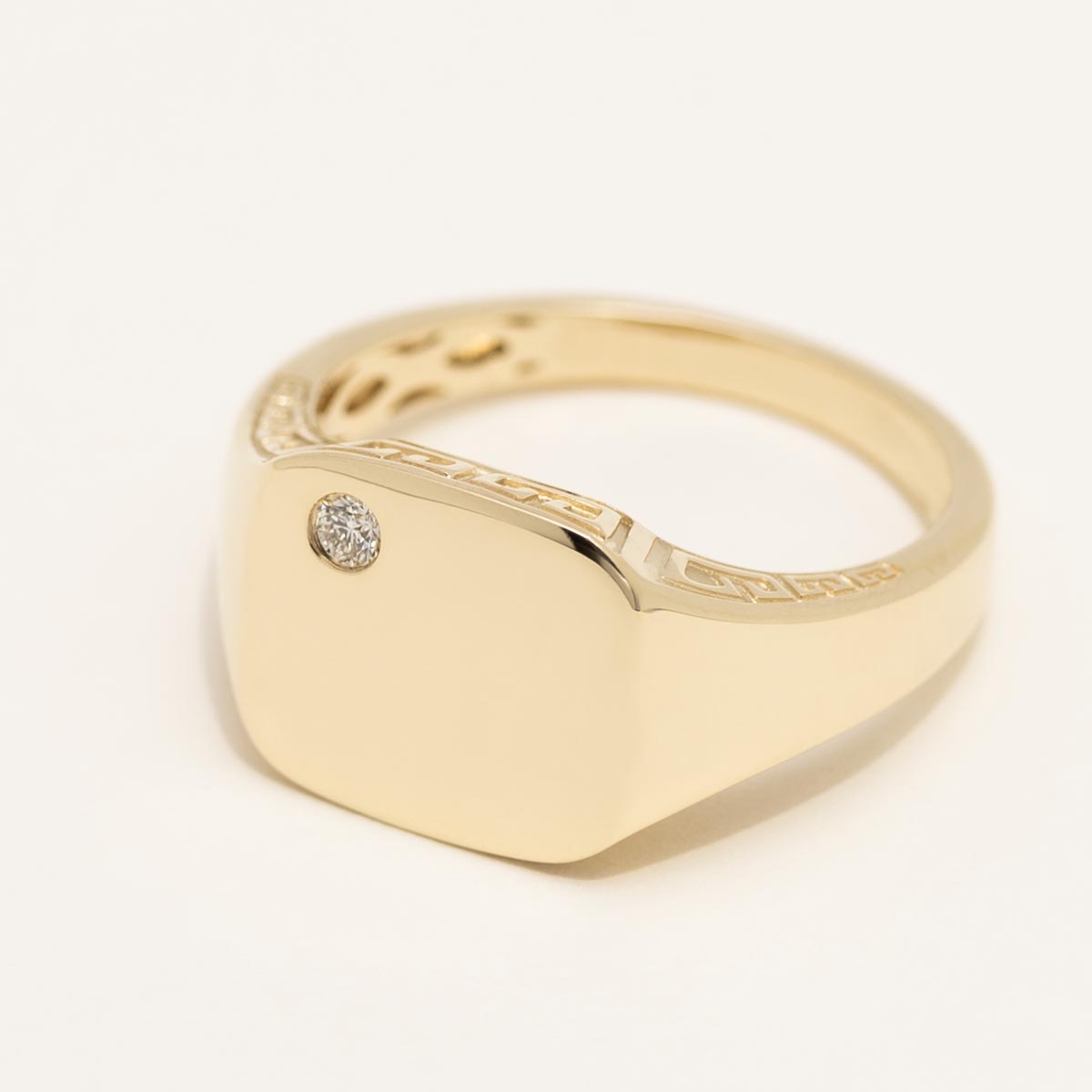 Mens square signet ring with diamond Clearance