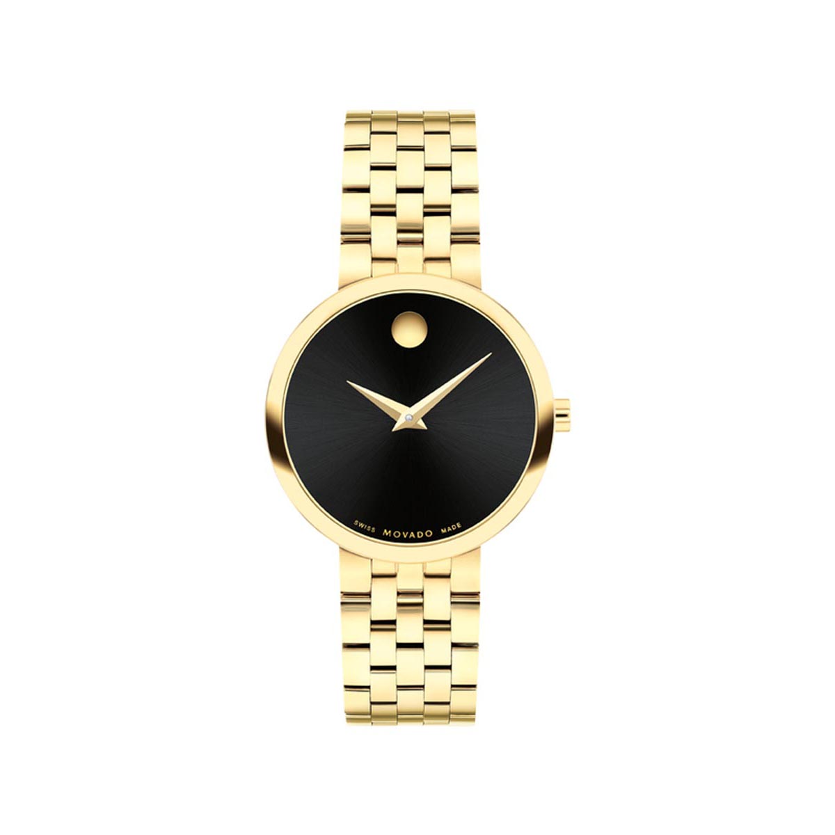 Movado Museum Classic Womens Watch with Black Dial and Gold Tone