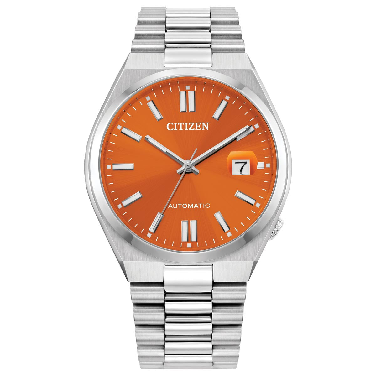 Citizen Tsuyosa Watch with Orange Dial and Stainless Steel 