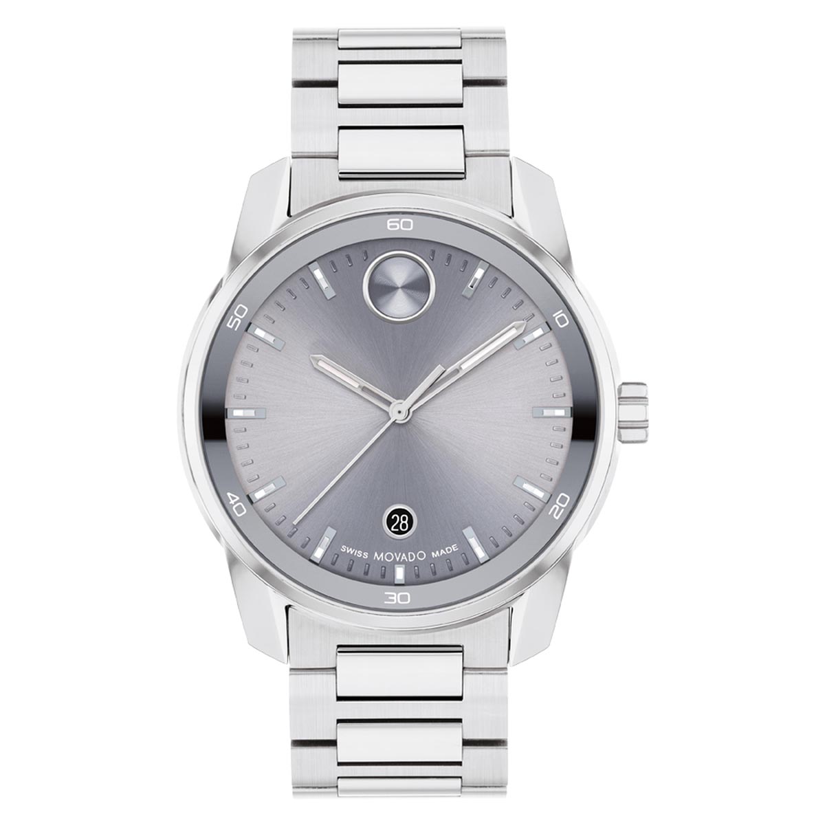 Movado Bold Verso Watch with Gray Dial and Stainless Steel 