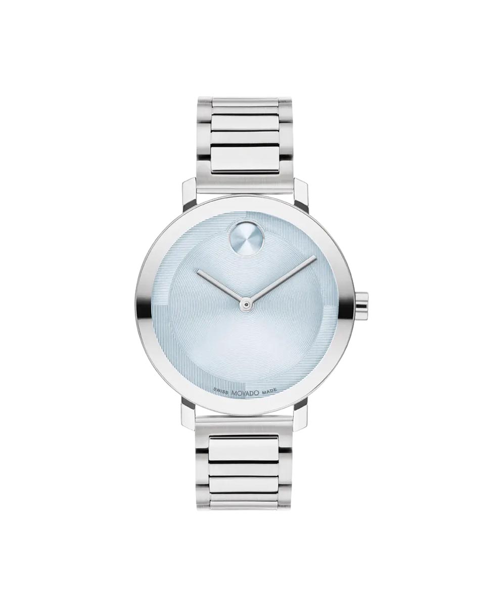 Movado bold light blue dial ladies watch discount
