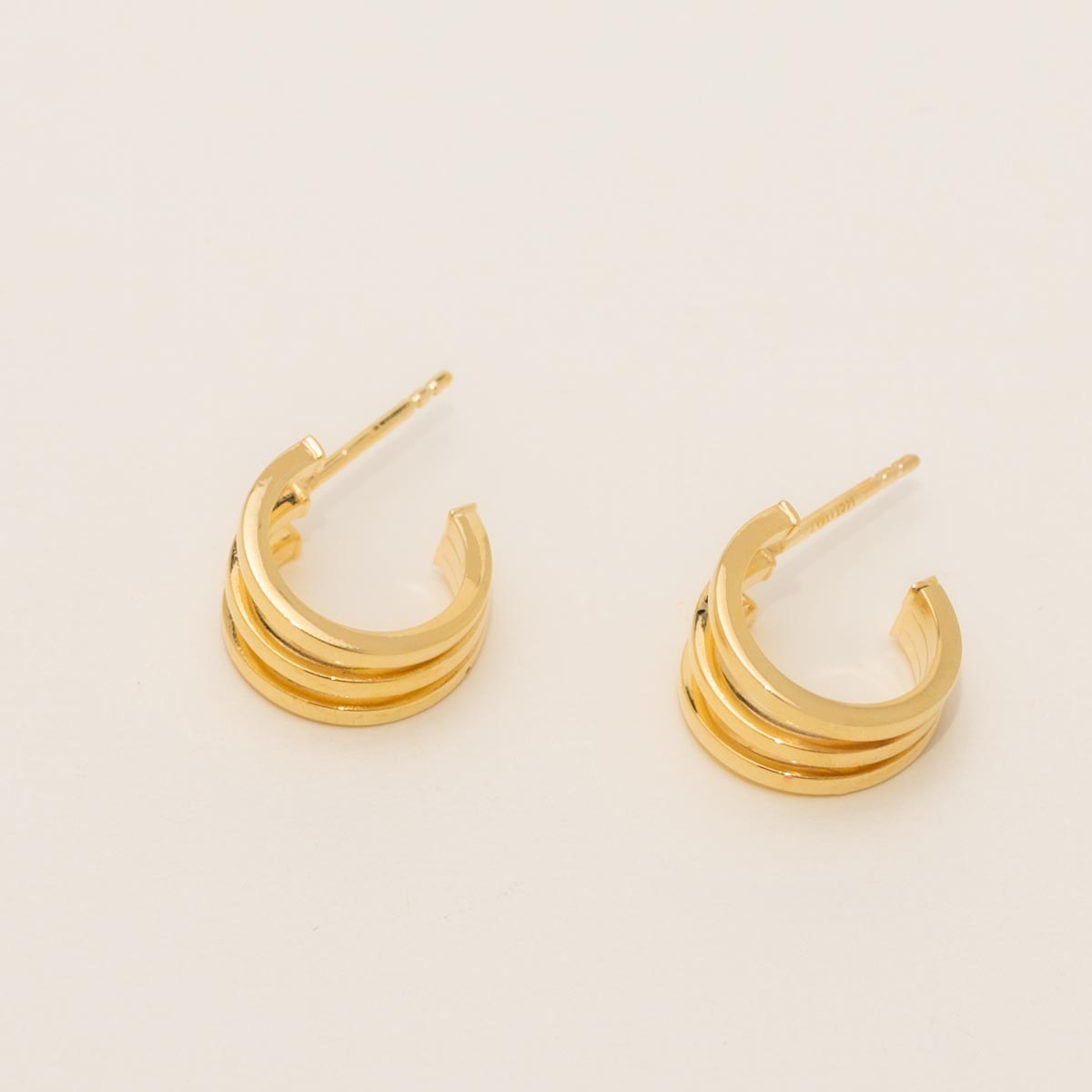 Triple Hoop Earrings in 14kt Yellow Gold