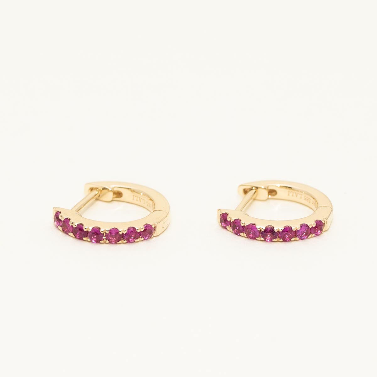 Ruby Hoop Earring in 14kt Yellow Gold – Day's Jewelers
