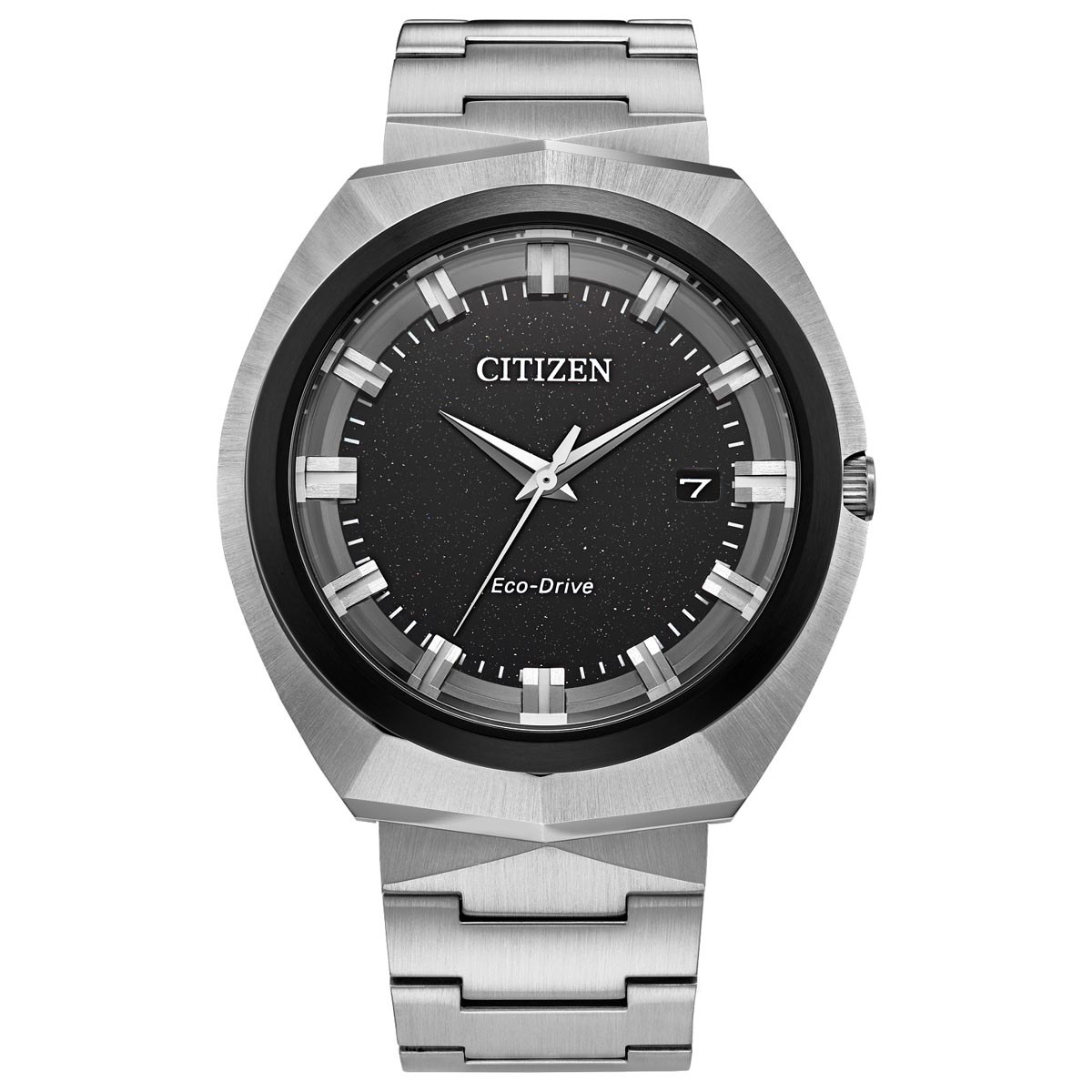 Citizen Eco-Drive 365 Mens Watch with Black Dial and Stainless Steel Bracelet (eco drive movement)