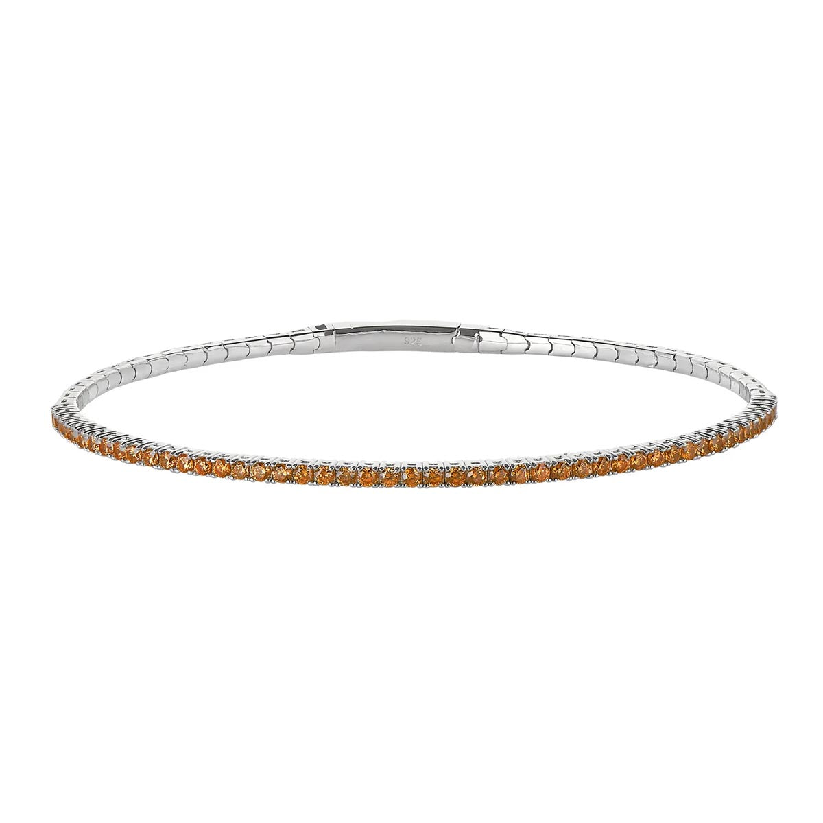 Cubic Zirconia Orange November Bracelet in Sterling Silver – Day's