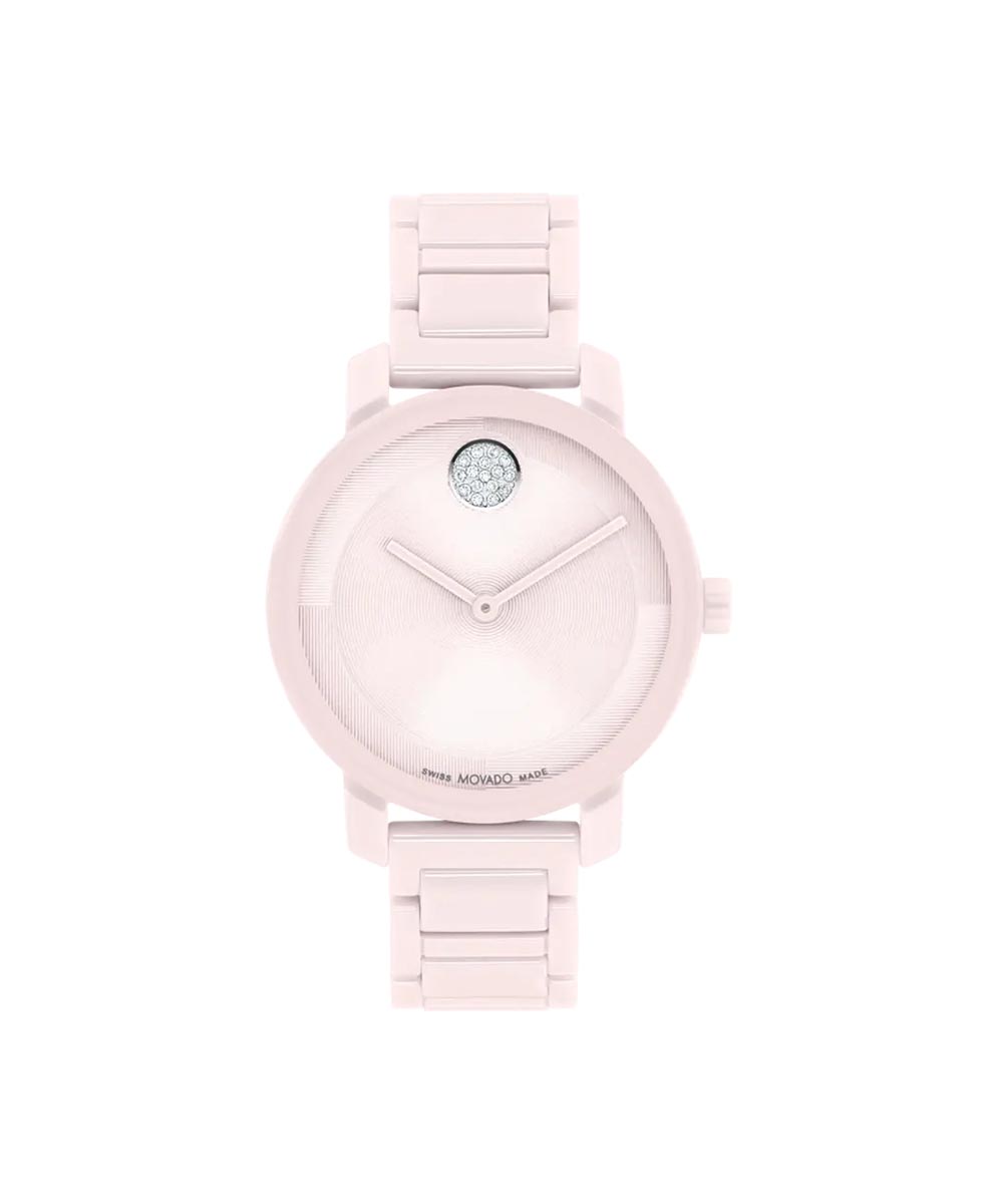 Movado Bold Evolution 2.0 Womens Watch with Pink Dial and Pink Ceramic Bracelet (Swiss quartz movement)