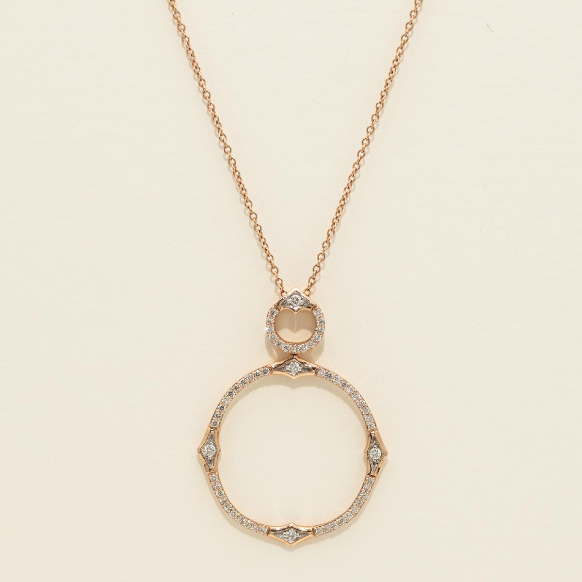 Diamond Circle Necklace in 14kt Rose Gold (1/3ct tw)