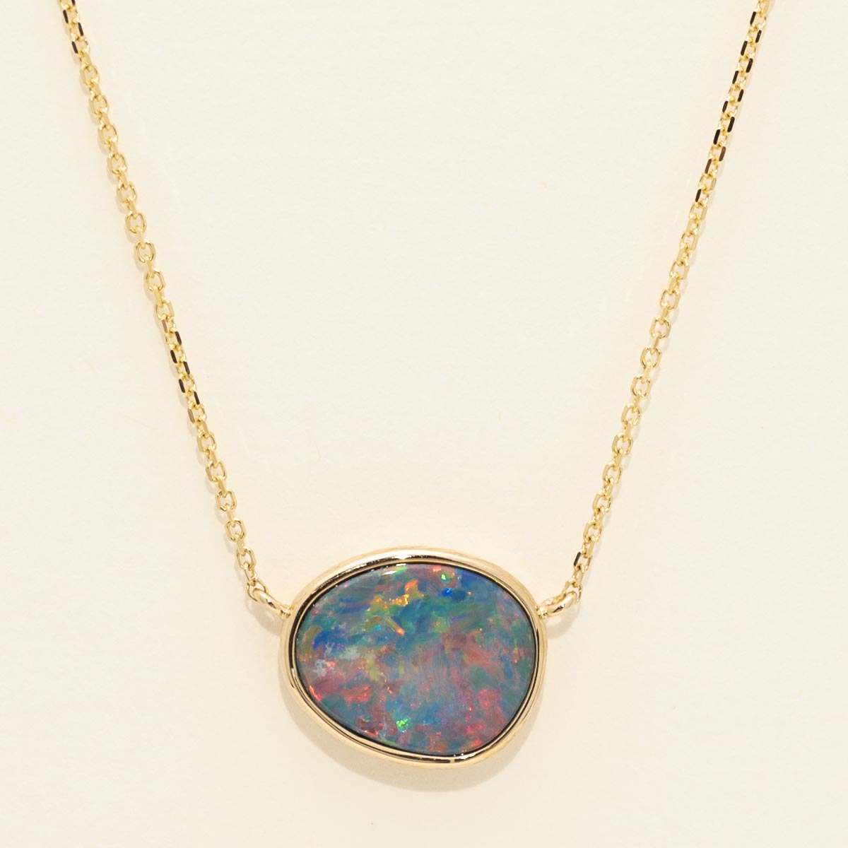 Parle Australian Opal Doublet Necklace in 14kt Yellow Gold