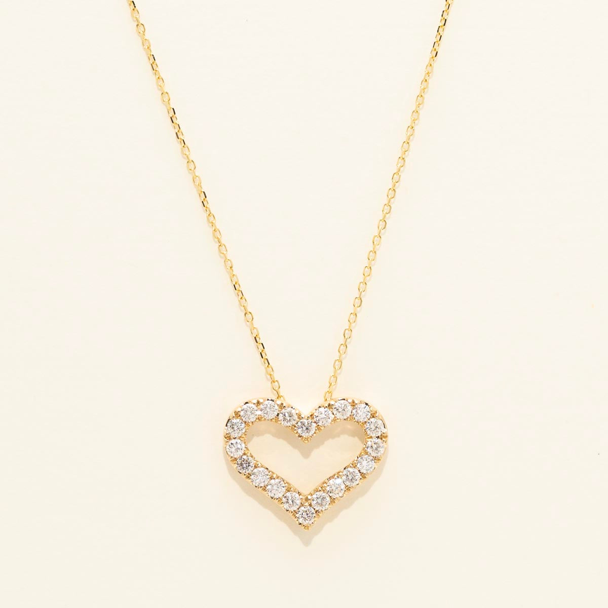 Diamond Heart Necklace in 14kt Yellow Gold (1/2ct tw), image size:1200x1200