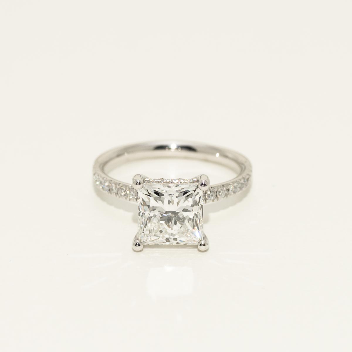 Princess Cut Lab Grown Diamond Engagement Ring in Platinum (3 - Main Image