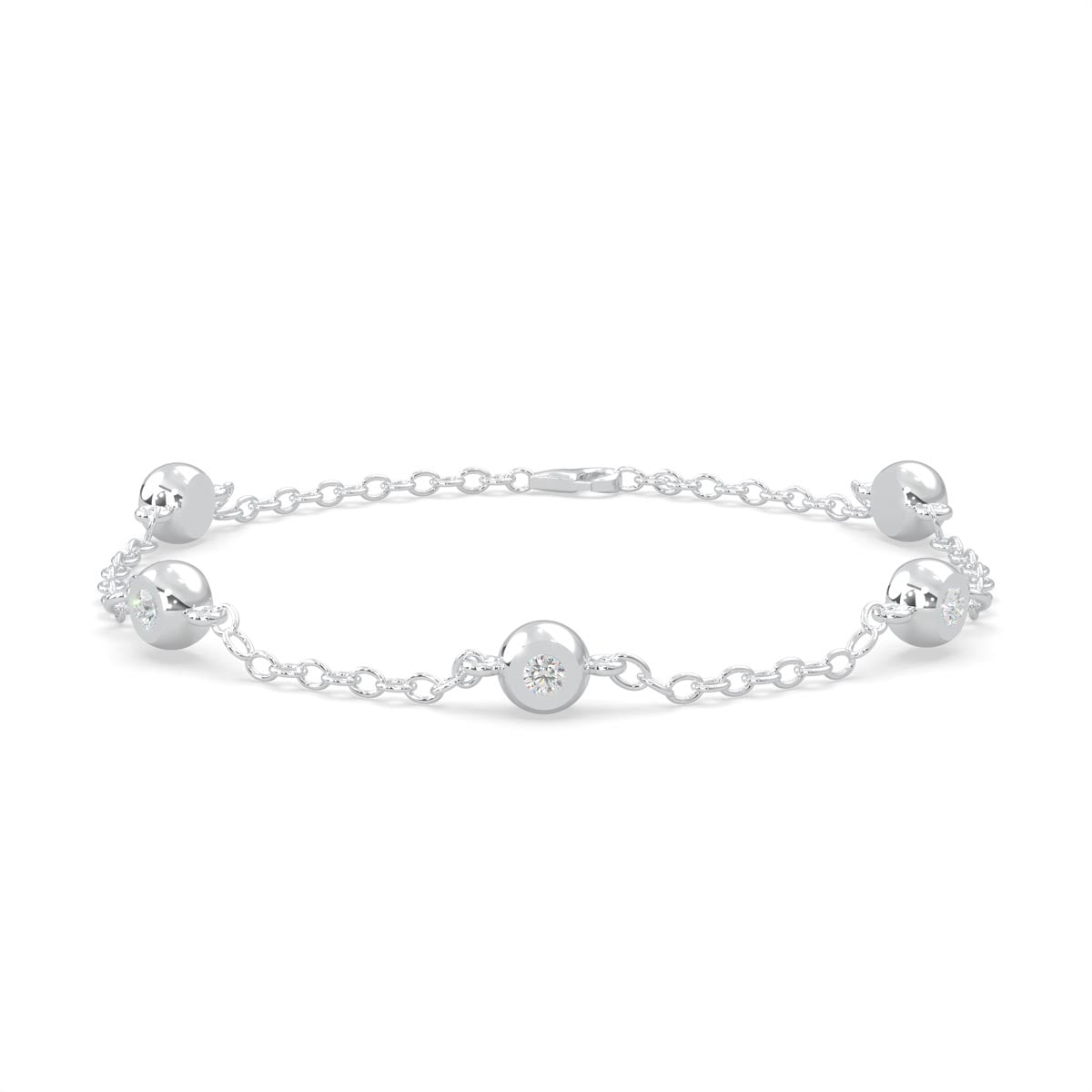 Lands Collection Spirit Diamond Station Bracelet in White Modern Electrum (1/10ct tw)