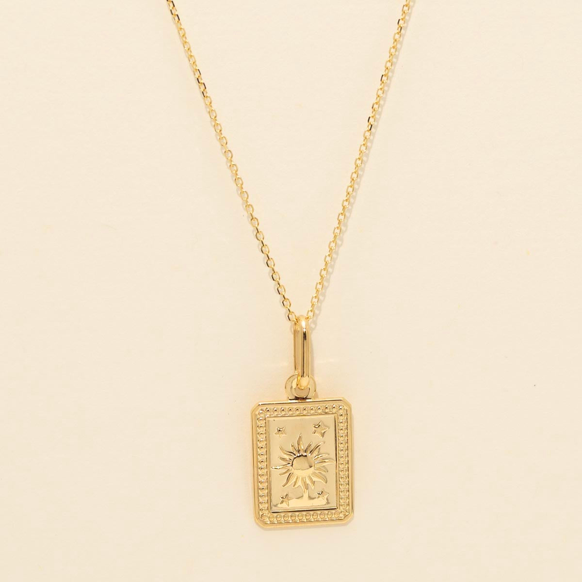 Sun and Star Talisman Necklace in 14kt Yellow Gold