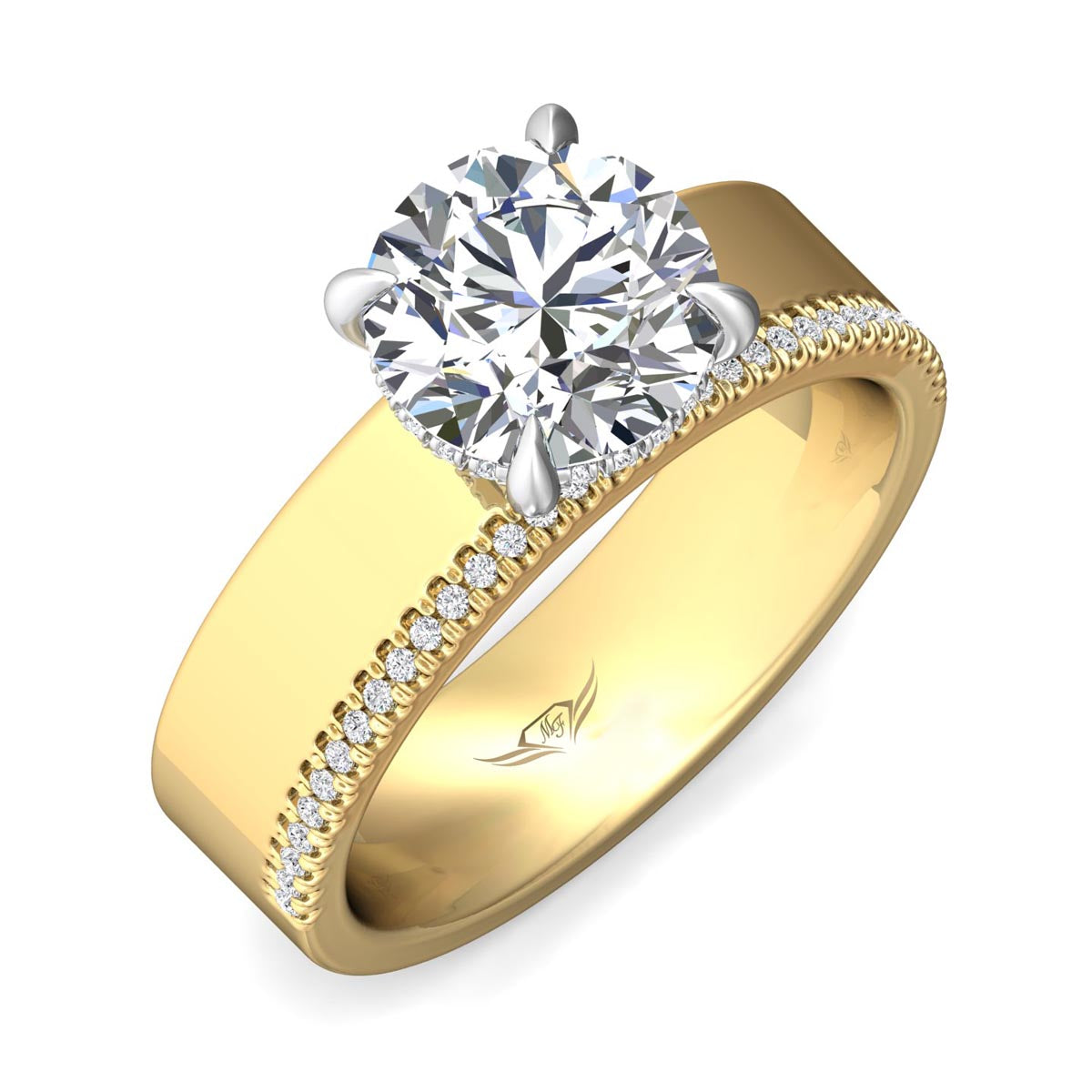 Martin Flyer Diamond Engagement Ring Setting in 14kt Yellow Gold (1/7ct tw)