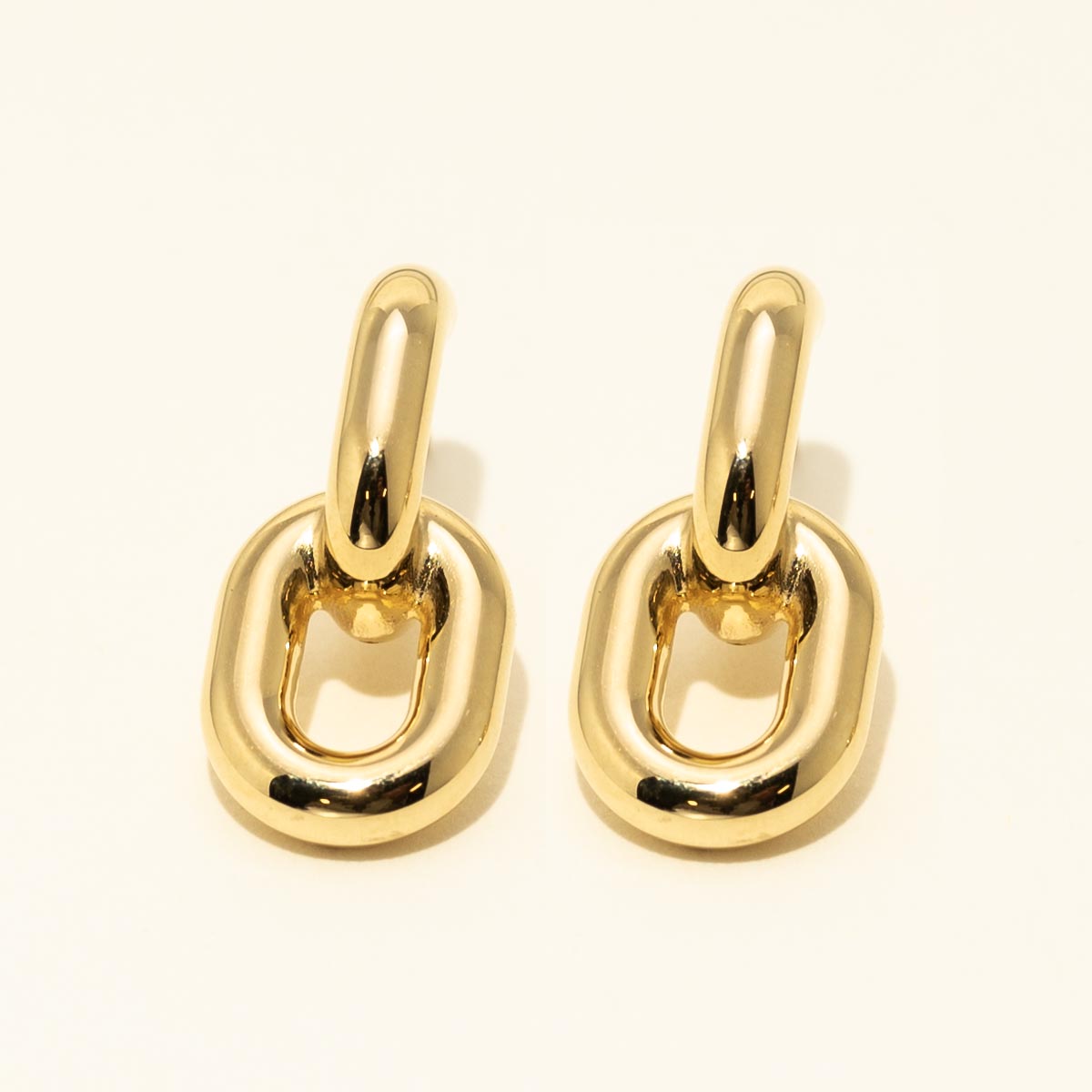 Small Oval Double Link Drop Earrings in 14kt Yellow Gold – Day's