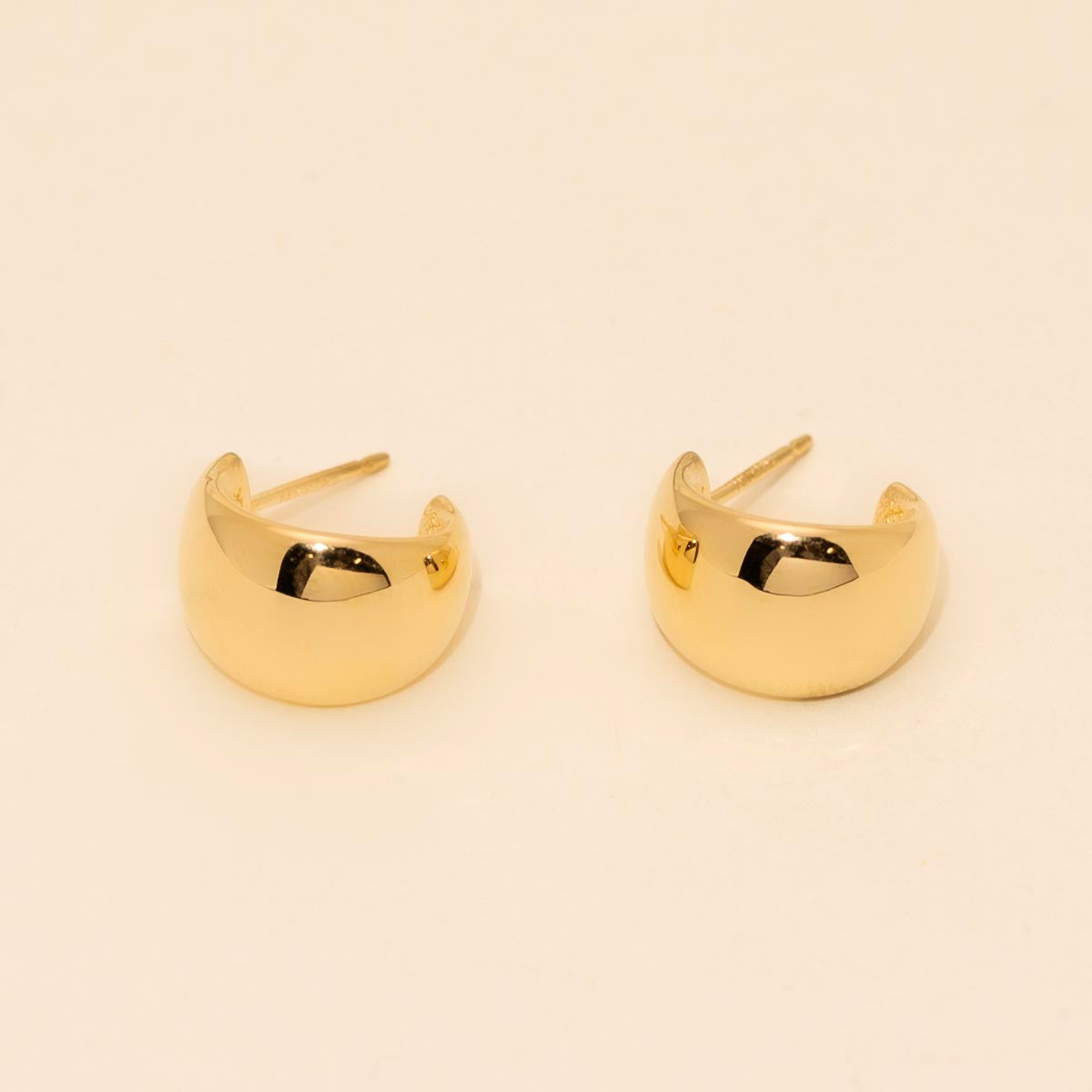 Extra Small Flat Band Hoop Earrings in 14kt Yellow Gold