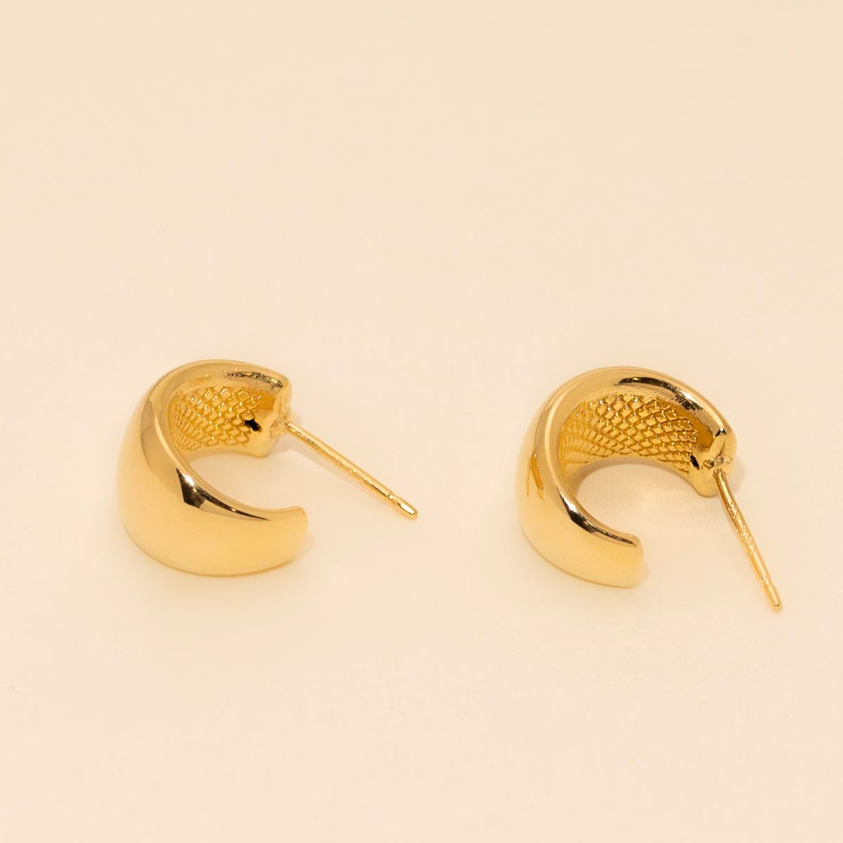 Extra Small Flat Band Hoop Earrings in 14kt Yellow Gold