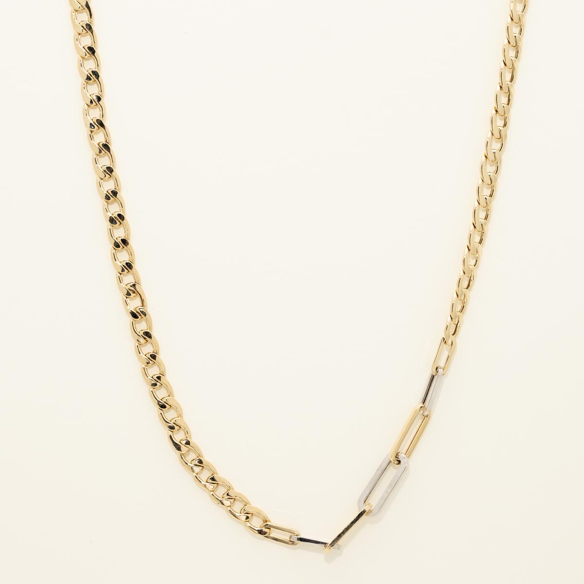 Curb Necklace in 14kt Yellow Gold with Paperclip Links in 14kt Yellow Curb Necklace in 14kt Yellow Gold with Paperclip Links in 14kt Yellow
