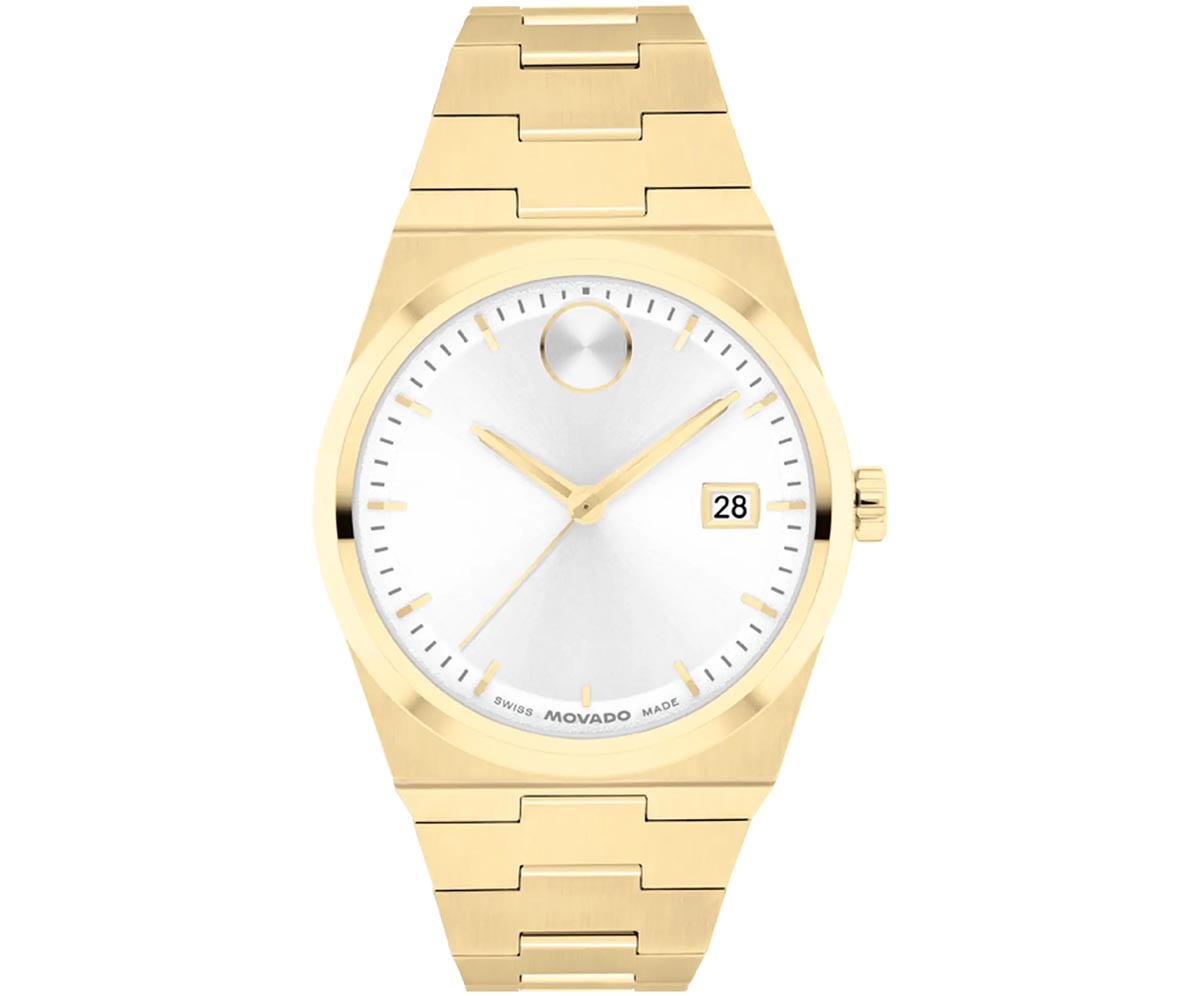 Movado Bold Quest Womens Watch with White Dial and Gold Toned