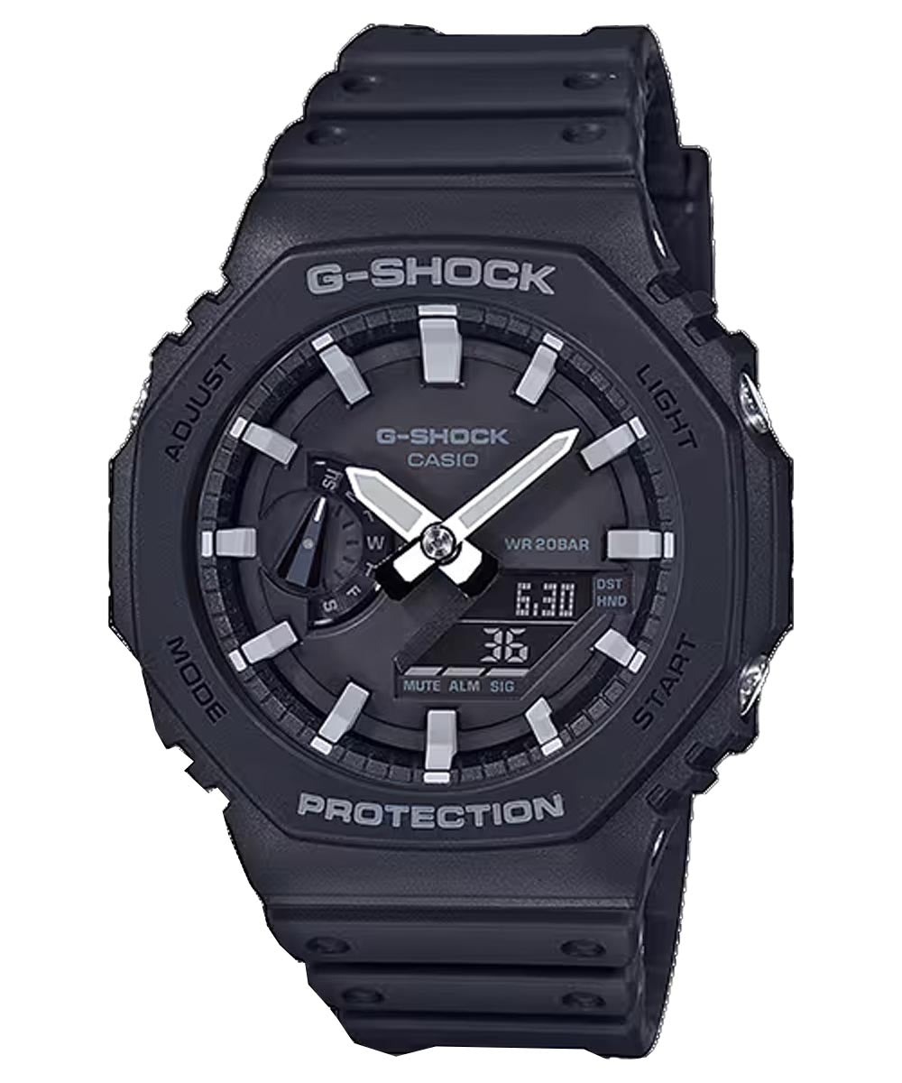 G-Shock GA2100 Series Mens Watch with Black Dial and Black Strap (quartz movement)