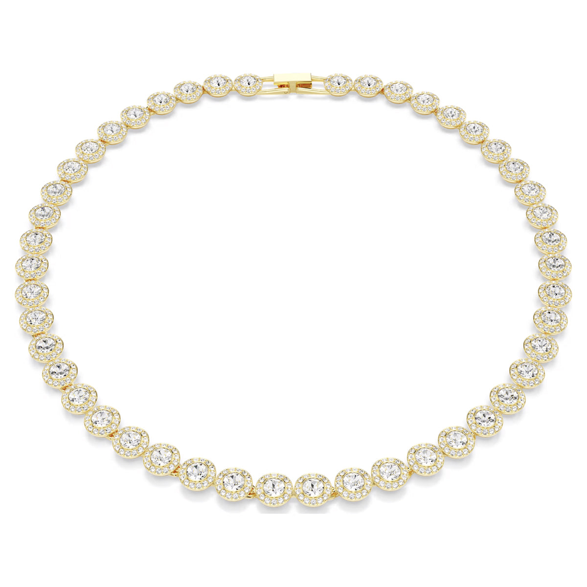 Swarovski Angelic Halo Tennis Necklace in Yellow Tone Plate 