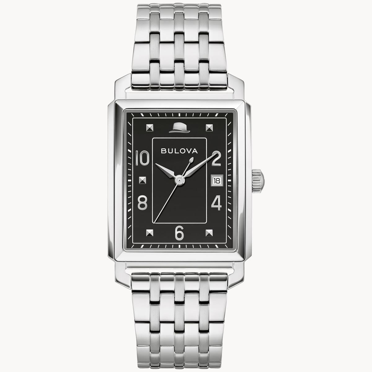 Bulova Women\'s Stainless Steel Quartz Square Dial Stretch Bracelet Watch Bulova Square - Etsy main image 2