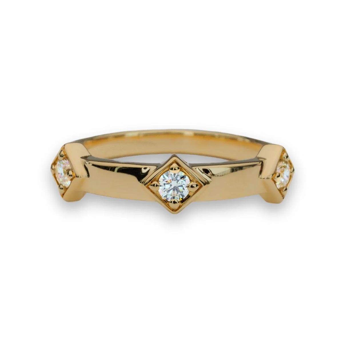 modern diamond dress rings Lands Collection Earth Diamond Ring in Yellow Modern Electrum (1/4ct tw)