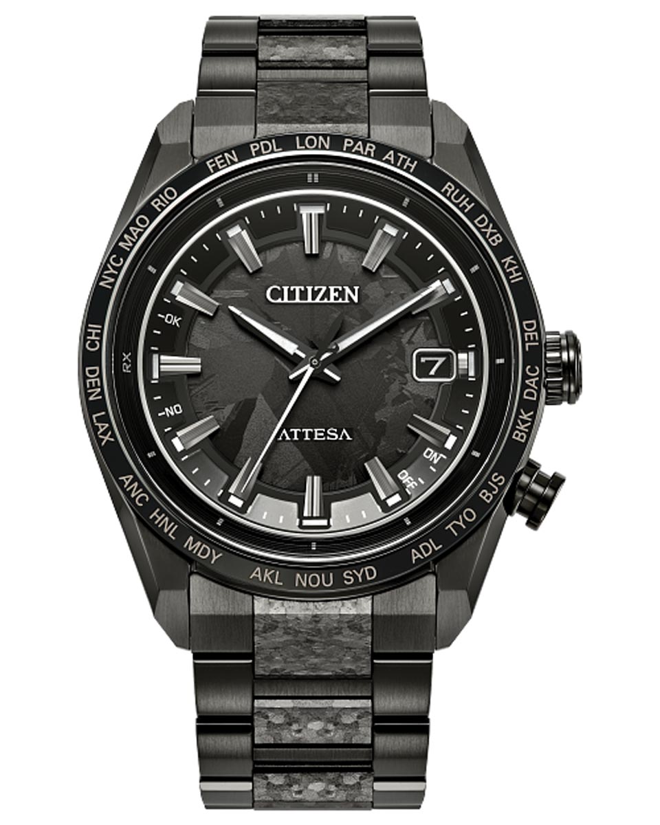 【魔太郎】CITIZEN アテッサ HAKUTO-R Citizen Attesa Hakuto-R Watch with Black Dial and Black DLC Coated
