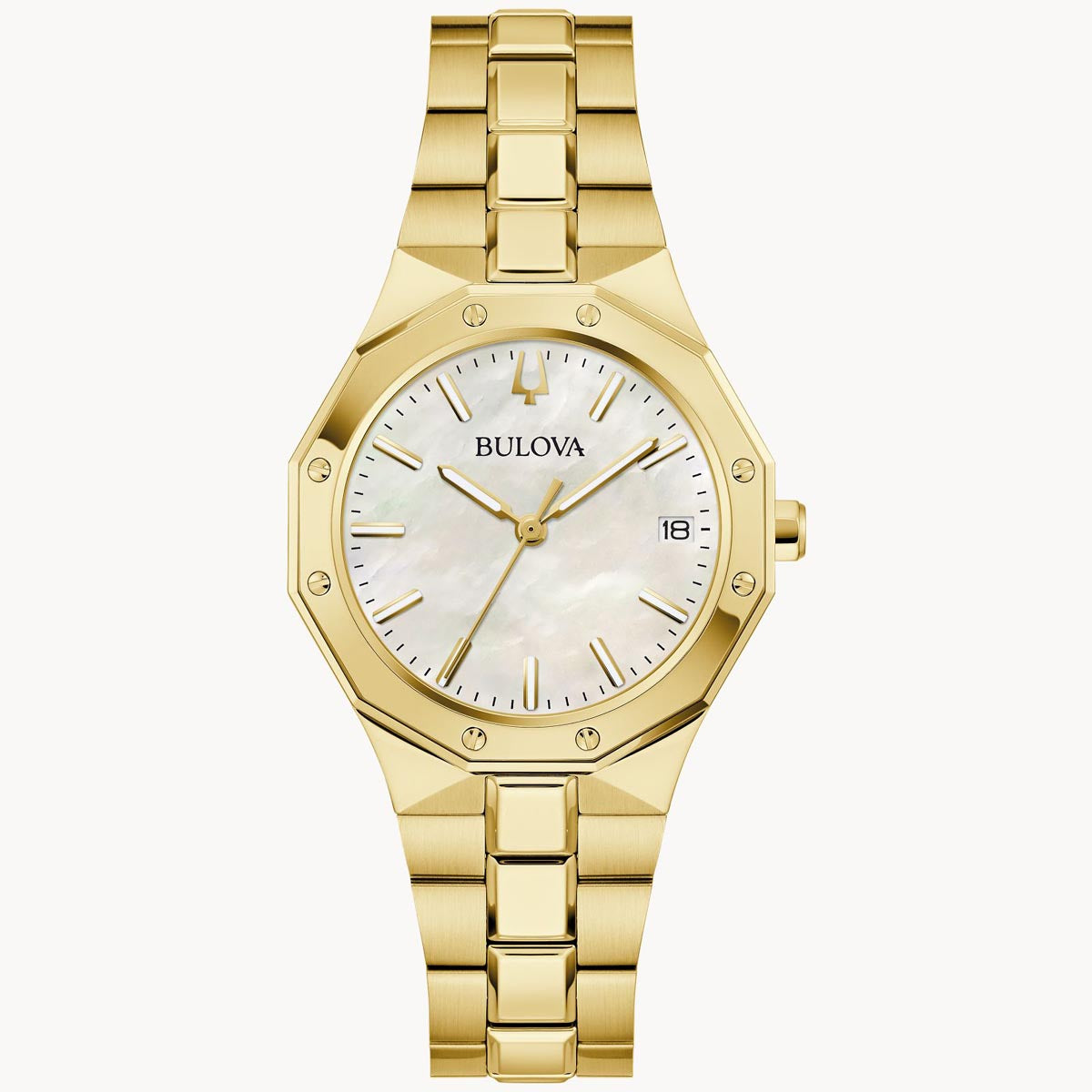 Bulova Prestige Womens Watch with White Dial and Gold Toned 